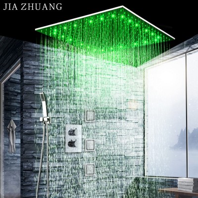 Wholesale Hotel Bathroom Accessories Shower Kit Massage Body Jets Systems LED Light Water Save Shower Head Set