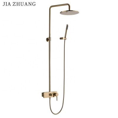 Rose Gold Plated Bathroom Showerhead Antique Brass High Pressure Rainfall Bidet Shower Head With lifting Hand Shower Set