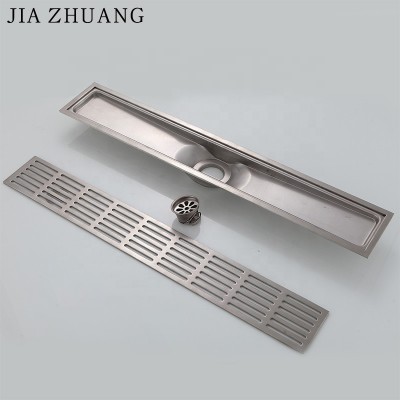 Balcony wall shower trench built-in filter easy clean stainless steel metal siphon trap line floor rain water drain cover