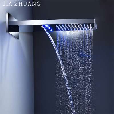 Bathroom Accessories SS 304 LED Rainfall Waterfall Shower Head With Hose Handheld Shower